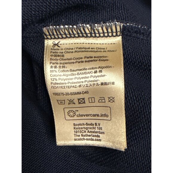 Scotch & Soda Men's Sweatshirt Embroidered Logo Crew Neck Medium Blue Flaw - Picture 10 of 10